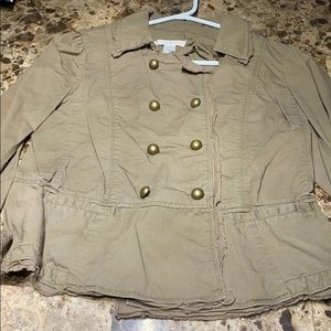 Loft army green peplum jacket